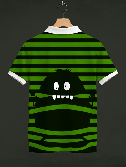 Ghost Striped Printed Polo Tee #PP147