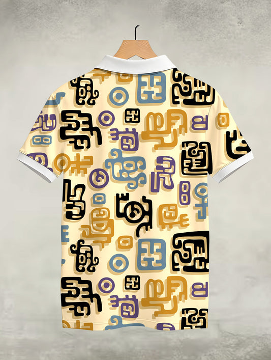 Abstract Doodle Polo T-Shirt #PP129