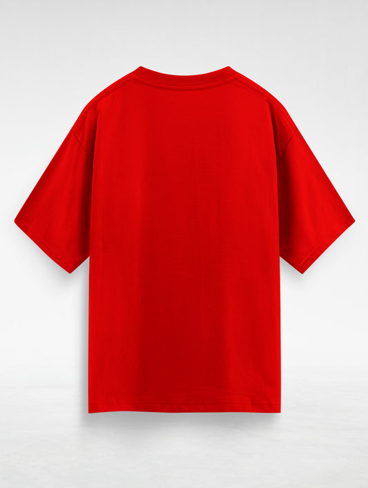 Red Basic Oversized T-Shirt #131