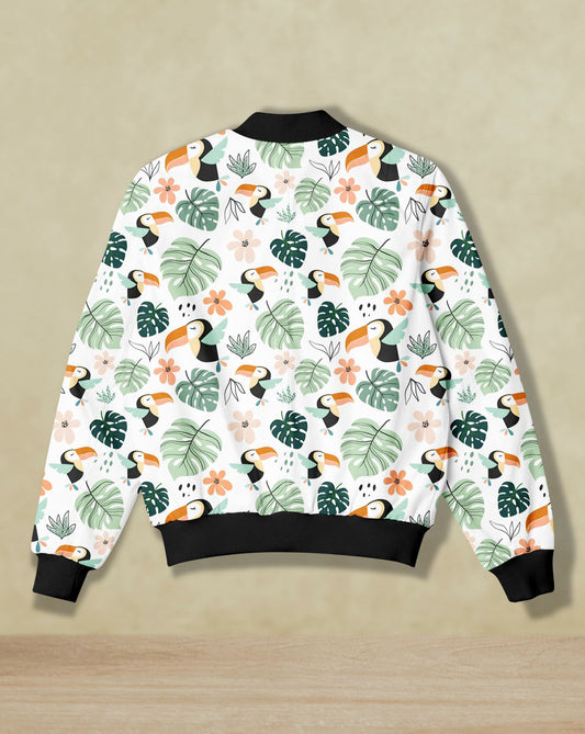 Toucan Printed Bomber Jacket #BJ105