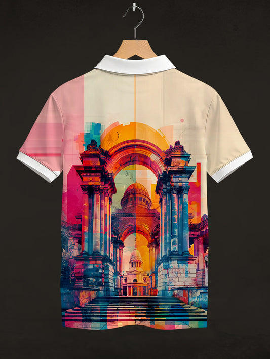 Structural Printed Polo Tee #PP134