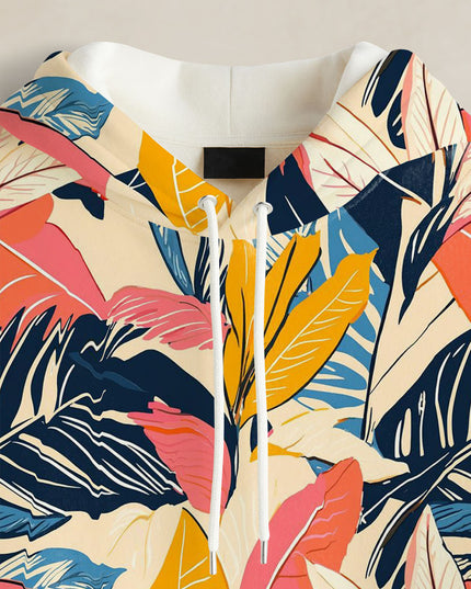 Colourful Leaves Printed Hoodie #101