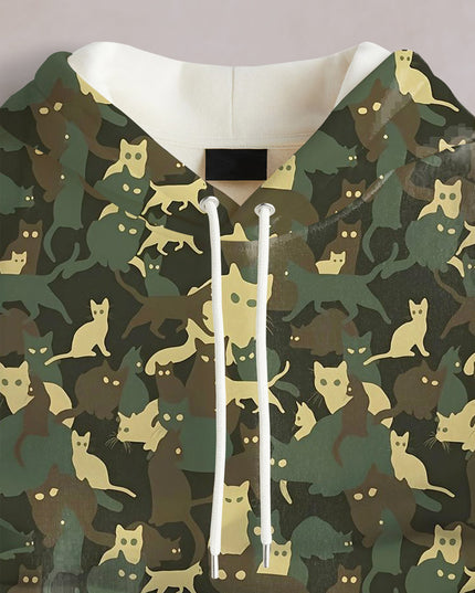 Camo Cat Printed Hoodie #111