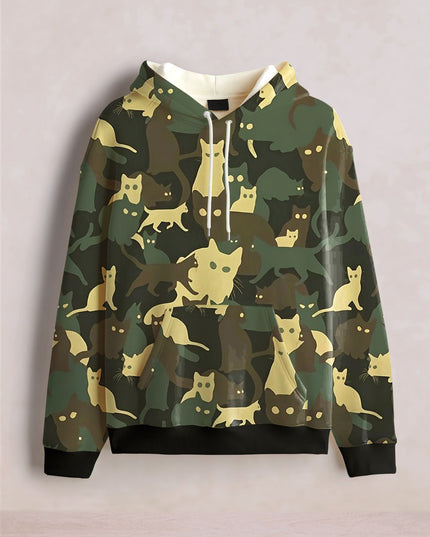 Camo Cat Printed Hoodie #111