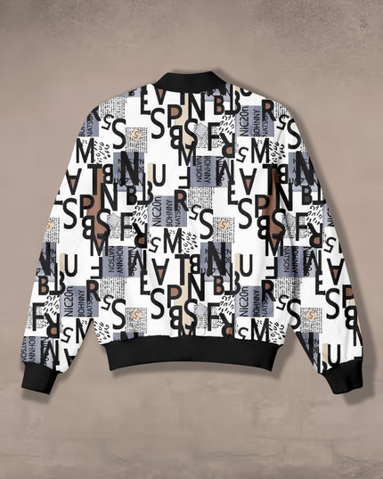The Alphabet Print Bomber Jacket #BJ110