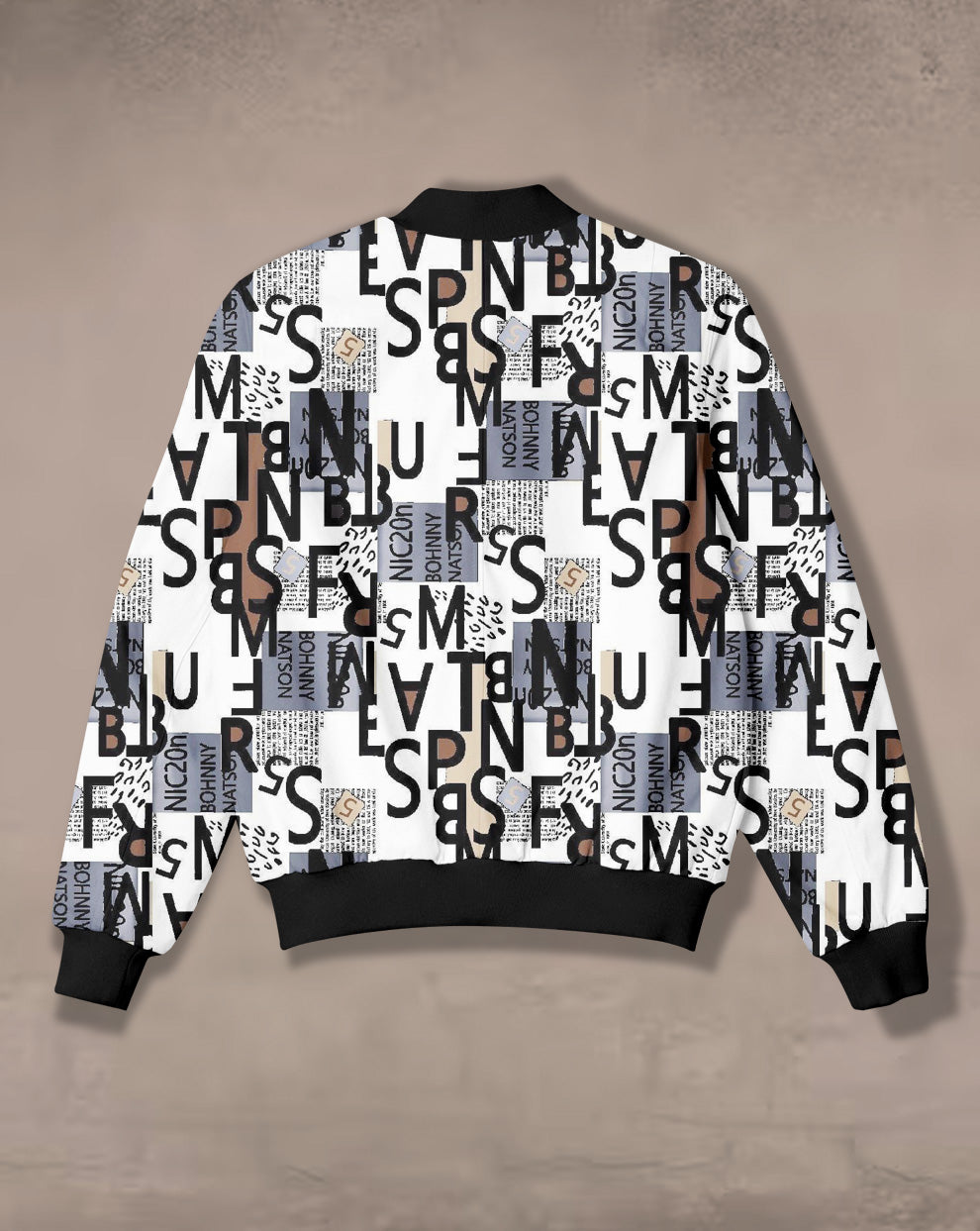 The Alphabet Print Bomber Jacket #BJ110