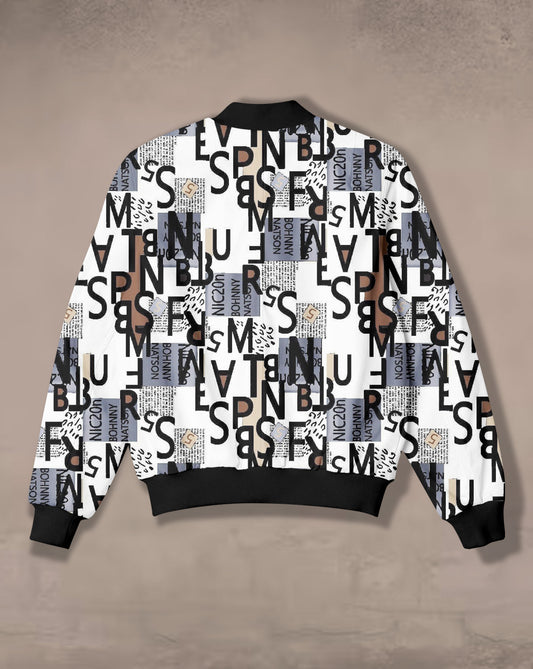 The Alphabet Print Bomber Jacket #BJ110