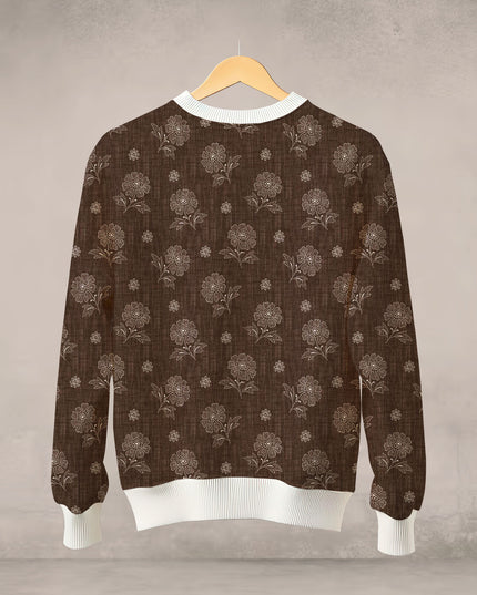 Floral Brown Seamless Printed Sweatshirt #115