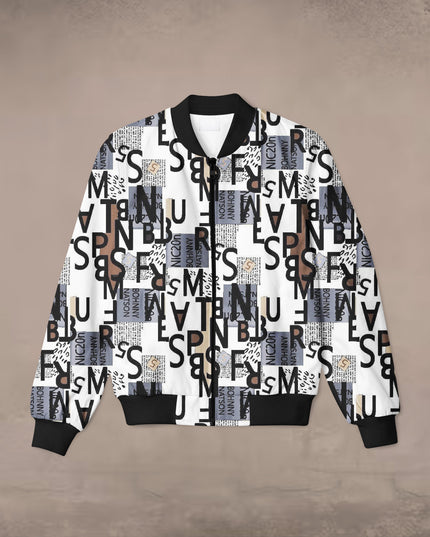 The Alphabet Print Bomber Jacket #BJ110