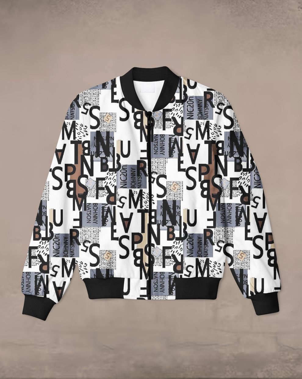 The Alphabet Print Bomber Jacket #BJ110