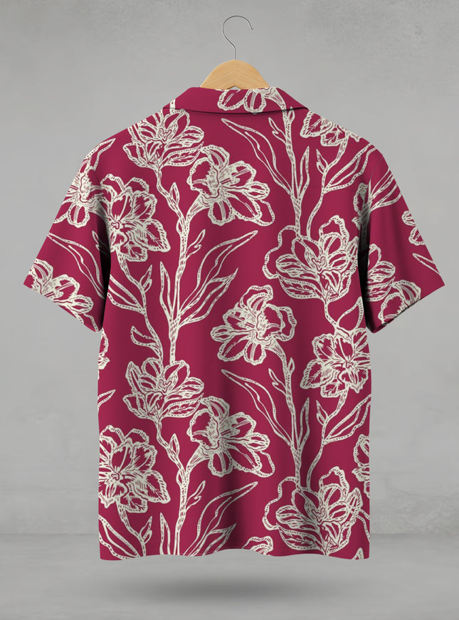 Hand-Drawn Bloom Print Shirt