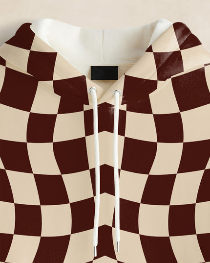 Retro Brown Printed Hoodie #113