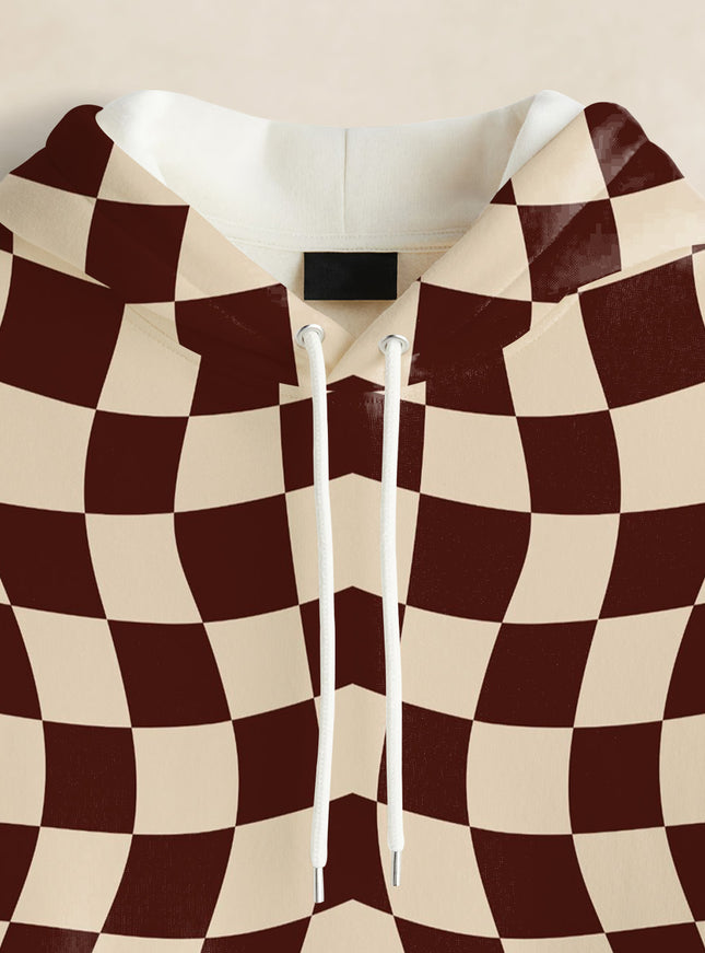 Retro Brown Printed Hoodie #113