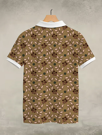 Hand Drawn Floral Printed Polo #PP111