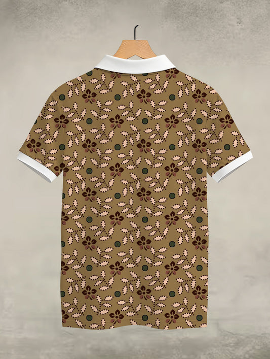 Hand Drawn Floral Printed Polo #PP111