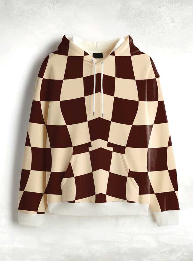 Retro Brown Printed Hoodie #113