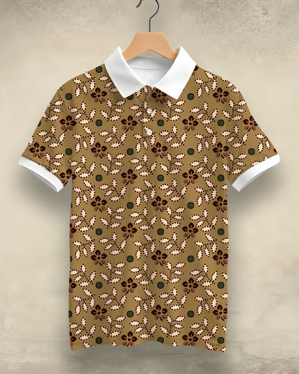 Hand Drawn Floral Printed Polo #PP111