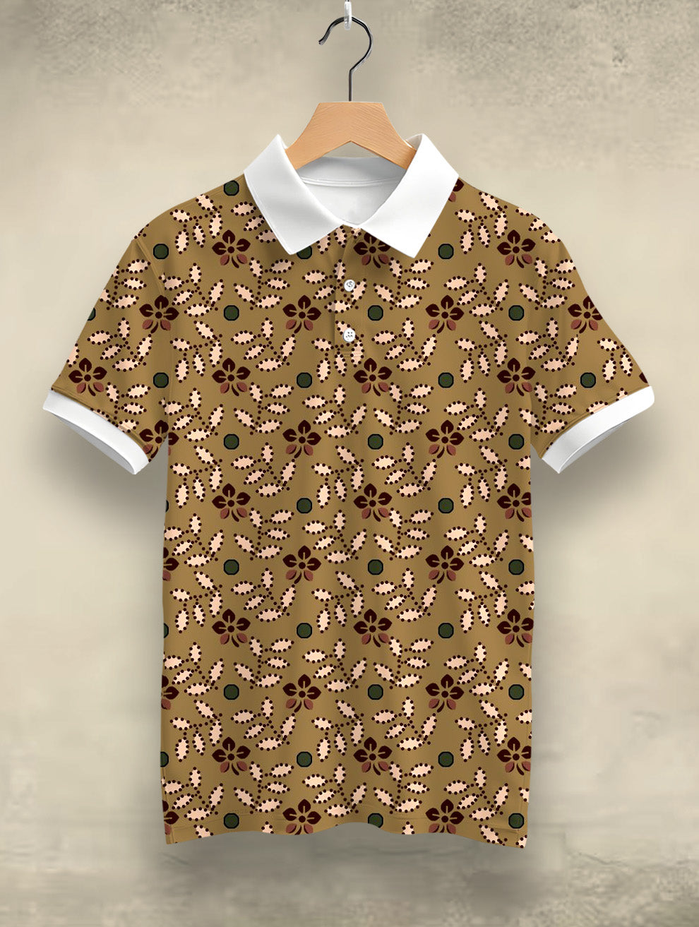 Hand Drawn Floral Printed Polo #PP111