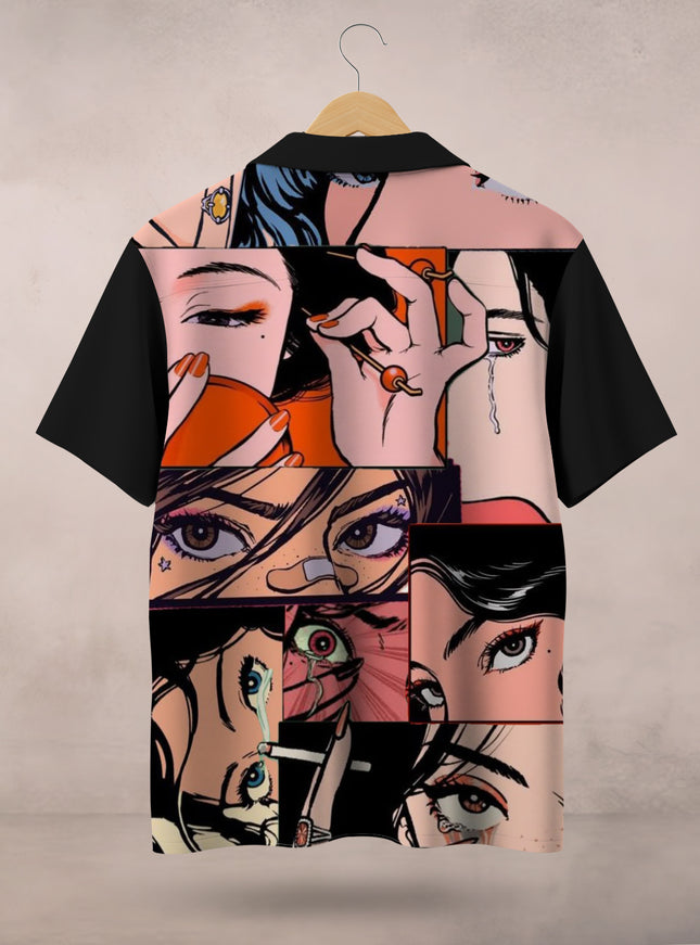 Sad Girl Comic Print Shirt