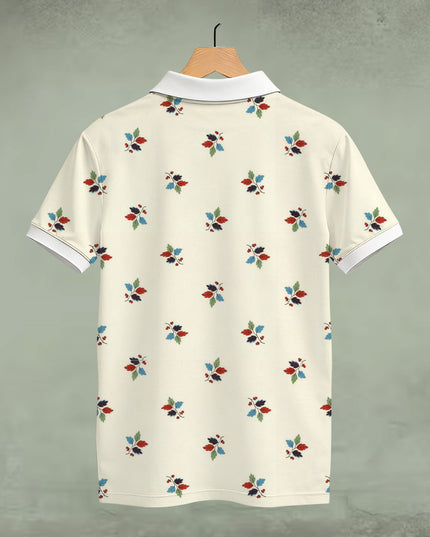 Small Leaf Pattern Printed Polo #PP110