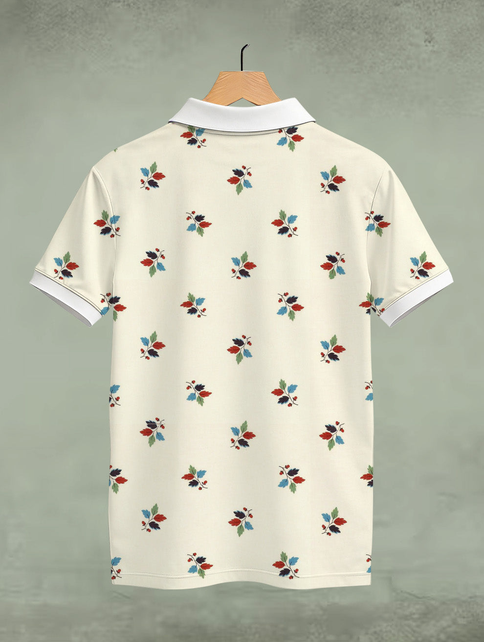 Small Leaf Pattern Printed Polo #PP110