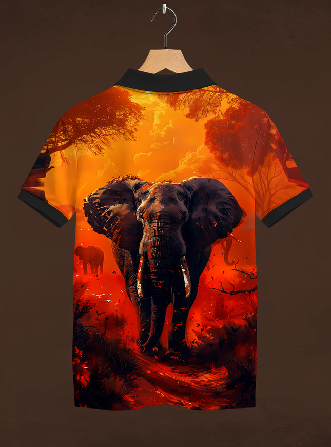 Elephant Printed Polo Tee  #PP150