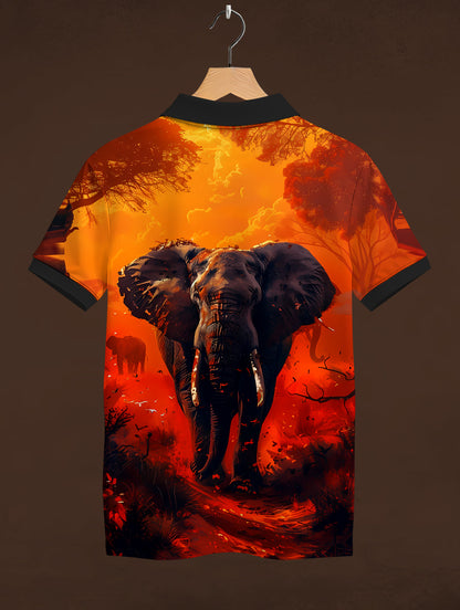 Elephant Printed Polo Tee  #PP150