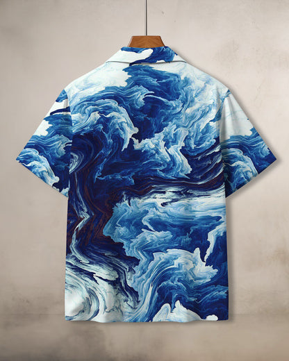 Blue Waves Printed Shirt
