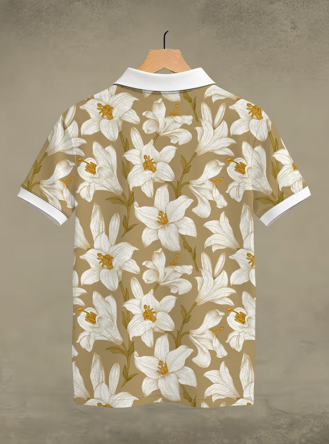 Lily Floral Printed Polo #PP109