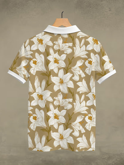 Lily Floral Printed Polo #PP109