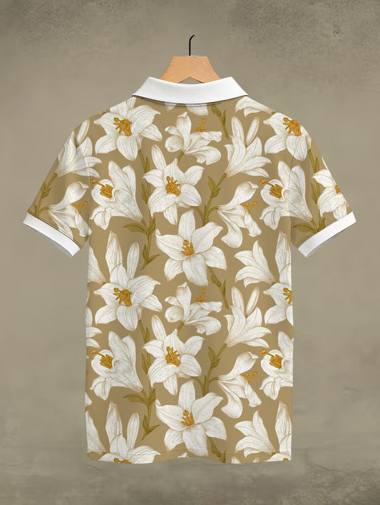 Lily Floral Printed Polo #PP109