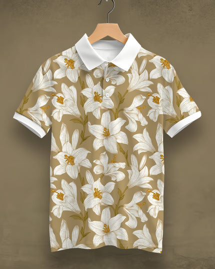 Lily Floral Printed Polo #PP109