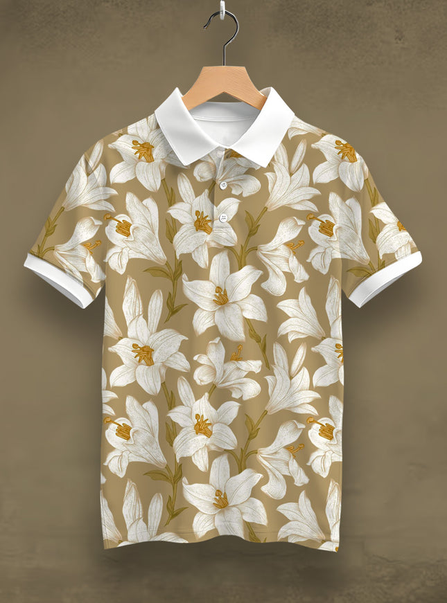 Lily Floral Printed Polo #PP109