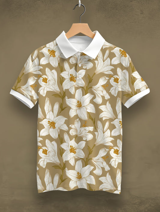 Lily Floral Printed Polo #PP109