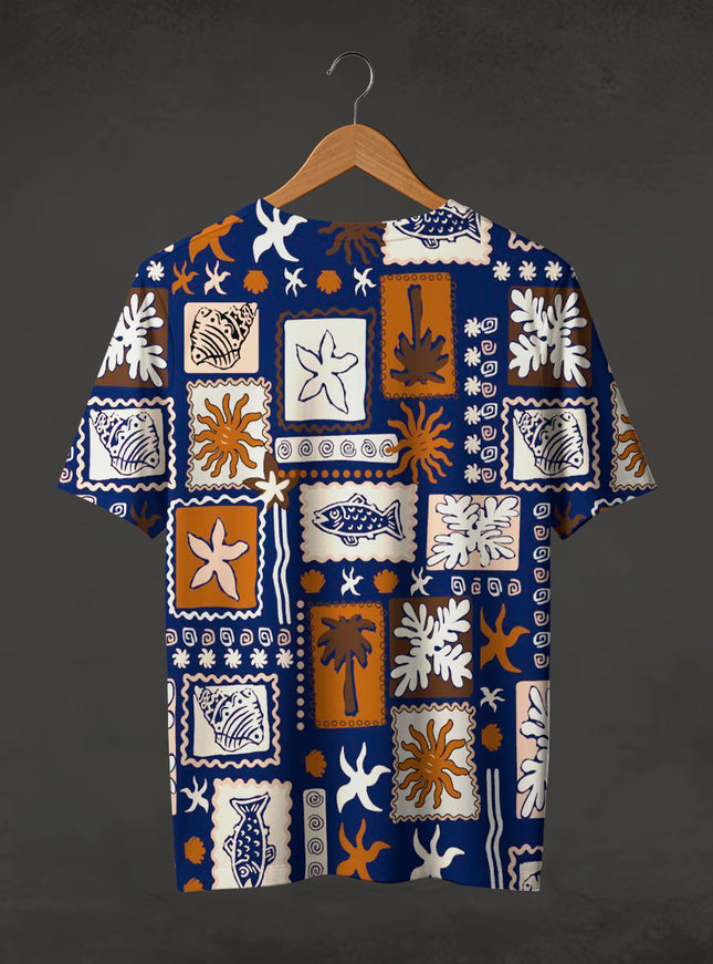 Oceanic Patchwork Printed T-Shirt #PT176