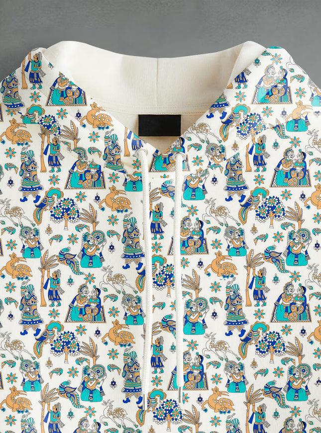 Traditional Handloom Printed Hoodie #118