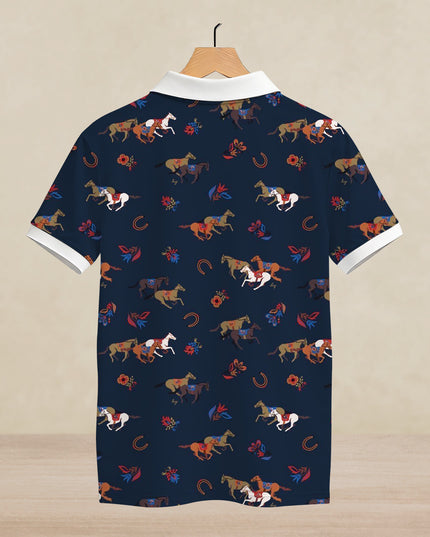 Horses Printed Polo #PP106