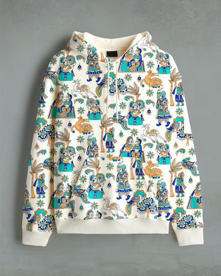 Traditional Handloom Printed Hoodie #118
