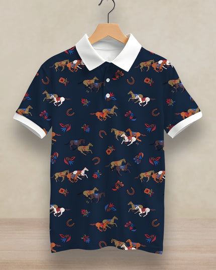 Horses Printed Polo #PP106