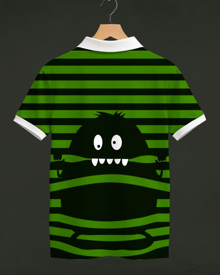 Ghost Striped Printed Polo Tee  #PP147