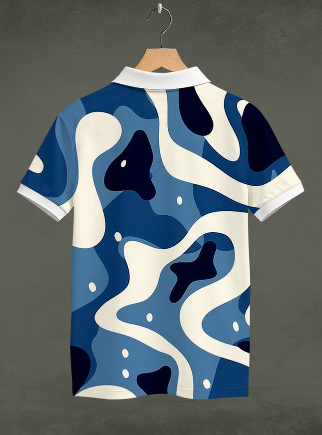 Ocean Camo Printed Polo Tee #PP184