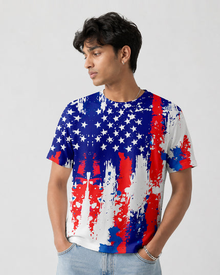 US Flag Print T-Shirt #PT165