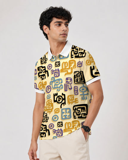 Abstract Doodle Polo T-Shirt  #PP129