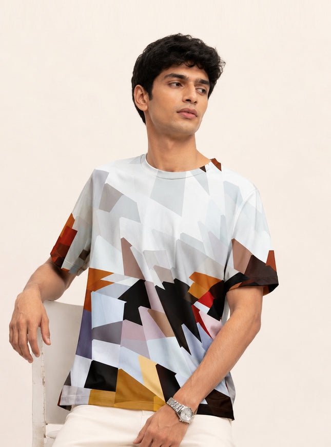 Hand Drawn Abstract Print T-Shirt #PT129