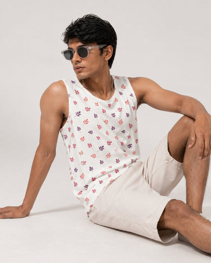 Small Leaf Printed Sando #108
