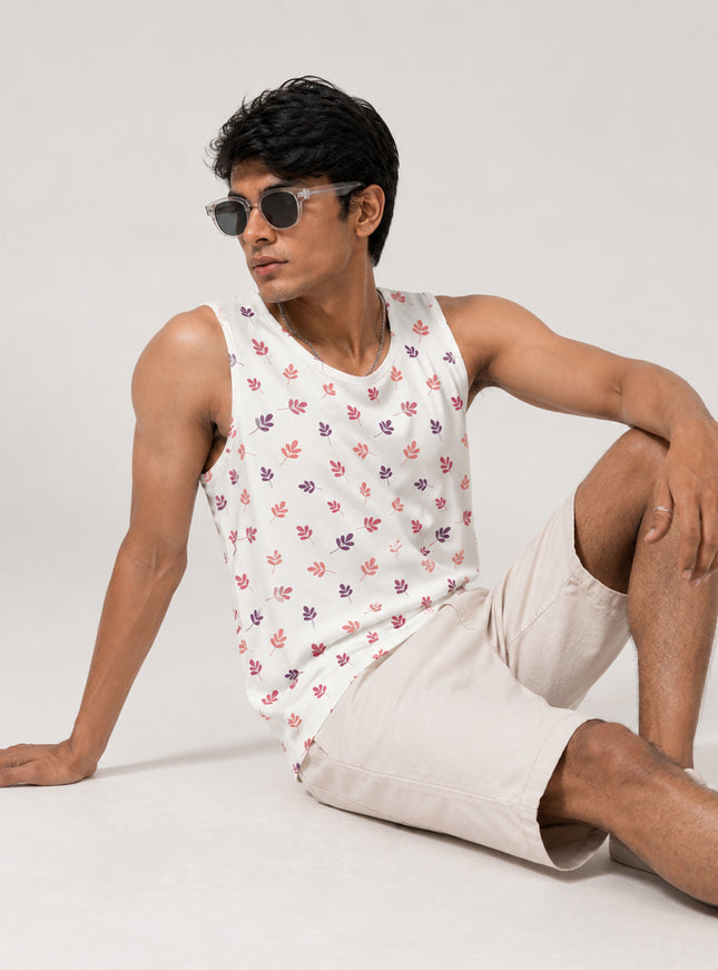Small Leaf Printed Sando #108