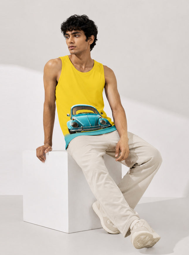 Vintage Car Graphic Printed Sando #143
