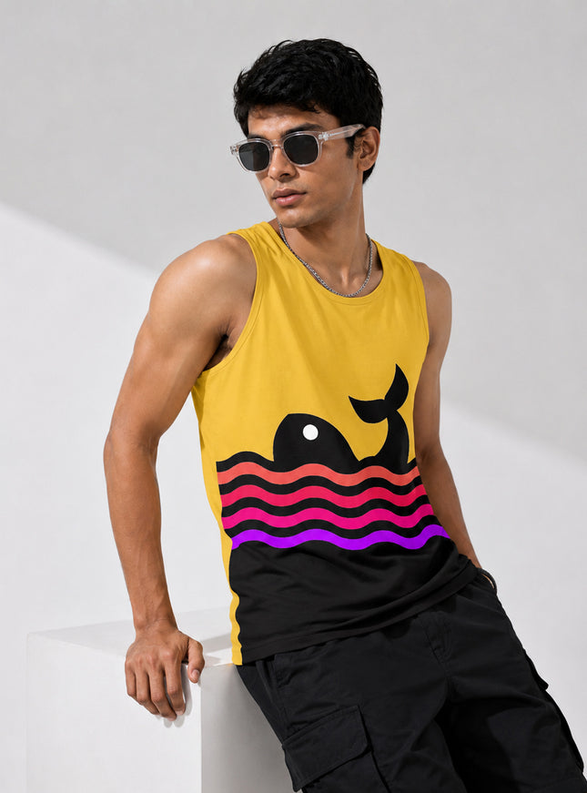Whale Wave Printed Sando #142