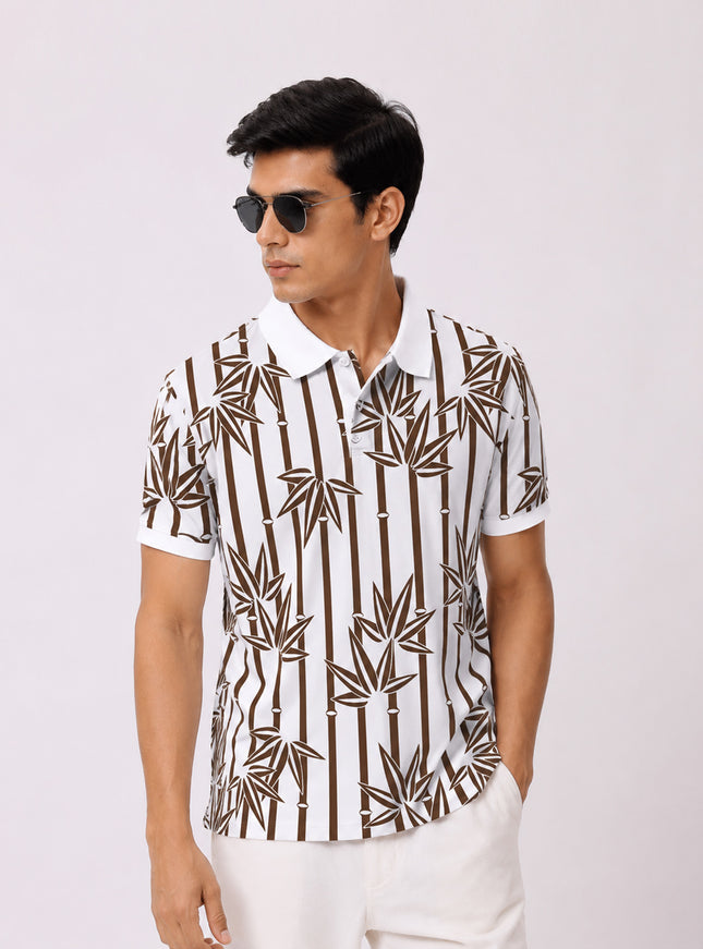 Bamboo Printed Polo #PP118