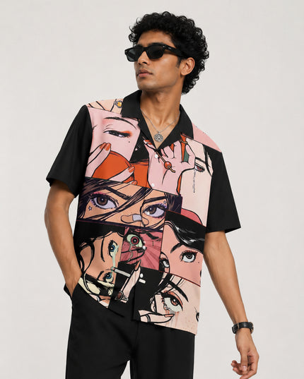Sad Girl Comic Print Shirt